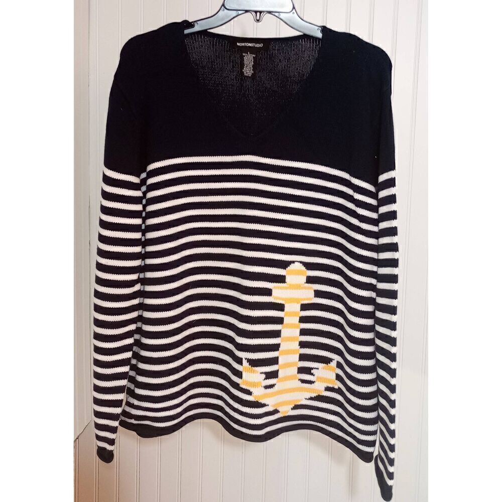 Norton studio nautical motif sweater size large